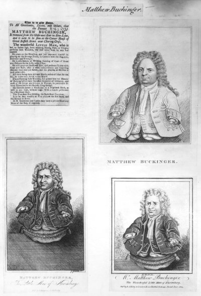 Una colección de recortes sobre Matthew Buchinger, c.1880 de English School